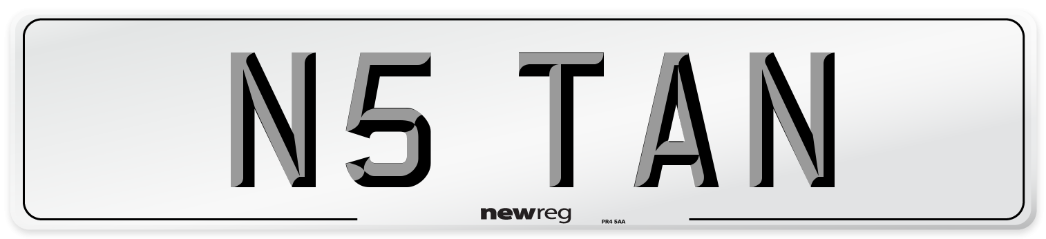 N5 TAN Number Plate from New Reg